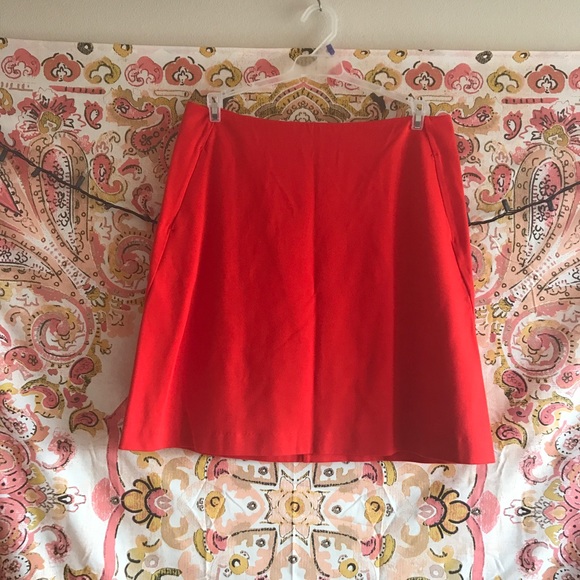 CAbi Red A Line Skirt Faux Pockets - Picture 2 of 6